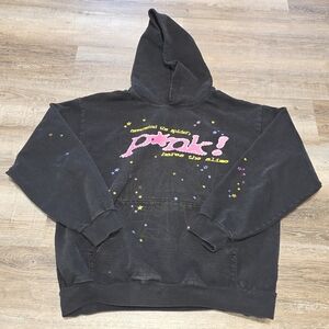 Sp5der P*NK Hoodie Black Size XL
